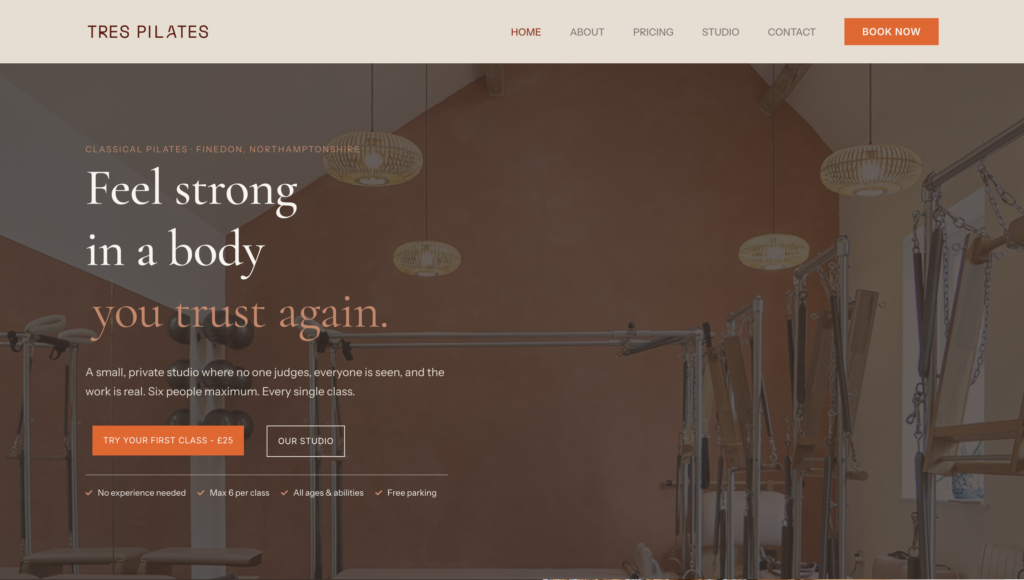 Pilates website Finedon, Northamptonshire